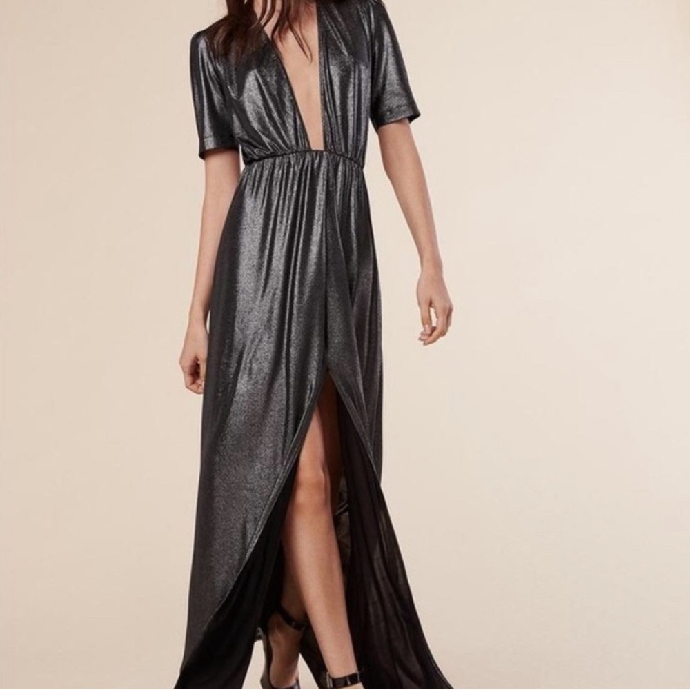 Reformation Adeline Metallic Dress